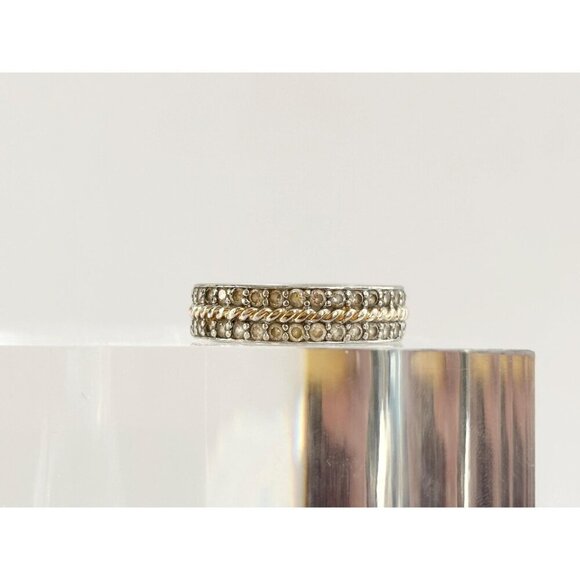 Wedding Band | Stackable Sterling Silver Vintage Double Row Ring - sz 8 - Picture 4 of 9